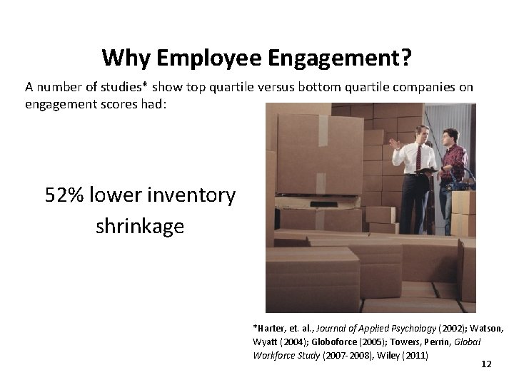 Human Capital Metric Why Employee Engagement? A number of studies* show top quartile versus