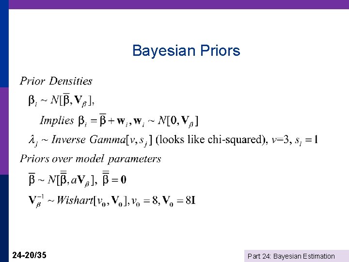 Bayesian Priors 24 -20/35 Part 24: Bayesian Estimation 