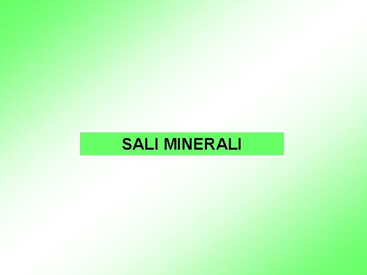 SALI MINERALI 
