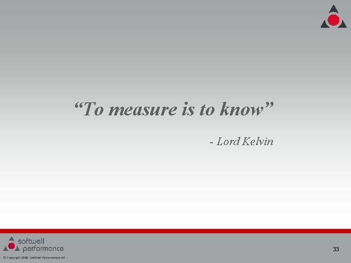 “To measure is to know” - Lord Kelvin 33 © Copyright 2008, Soft. Well “To measure is to know” - Lord Kelvin 33 © Copyright 2008, Soft. Well