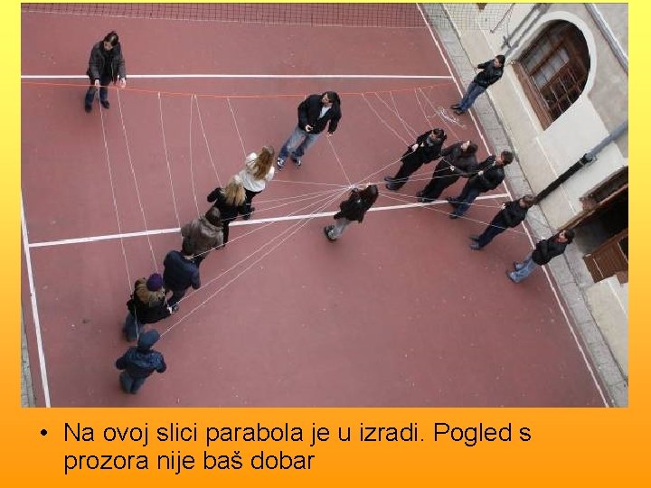  • Na ovoj slici parabola je u izradi. Pogled s prozora nije baš