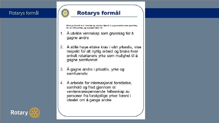 Rotarys formål 