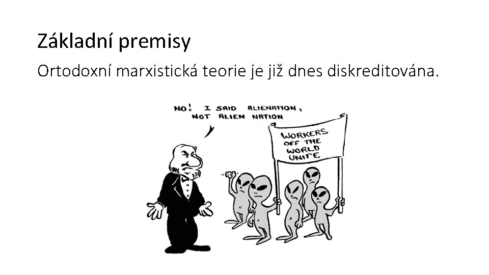 Základní premisy Ortodoxní marxistická teorie je již dnes diskreditována. 