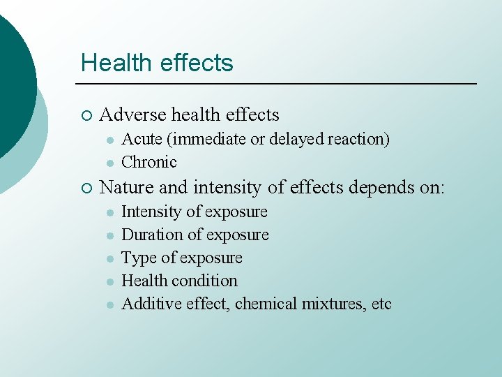 Health hazards in the ME labs Anca Bejan