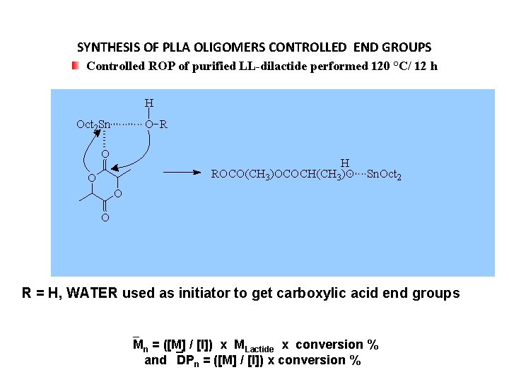 SYNTHESIS OF PLLA OLIGOMERS CONTROLLED END GROUPS Controlled ROP of purified LL-dilactide performed 120