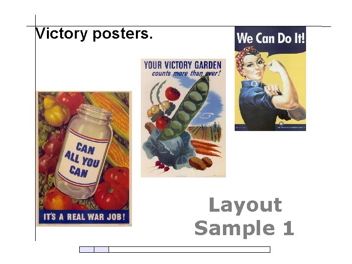 Victory posters. Layout Sample 1 