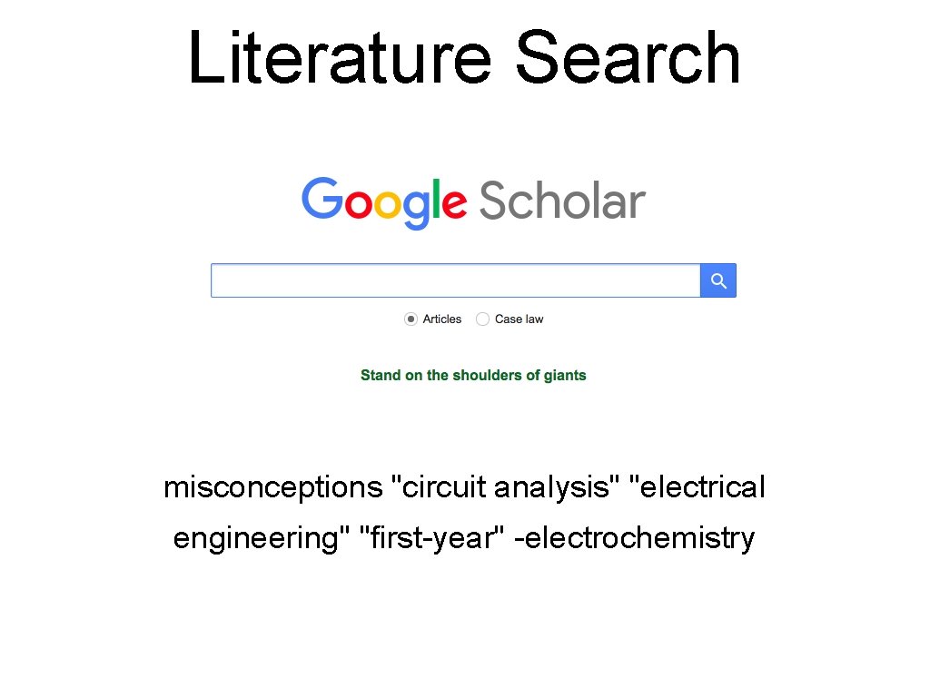 Literature Search misconceptions "circuit analysis" "electrical engineering" "first-year" -electrochemistry 