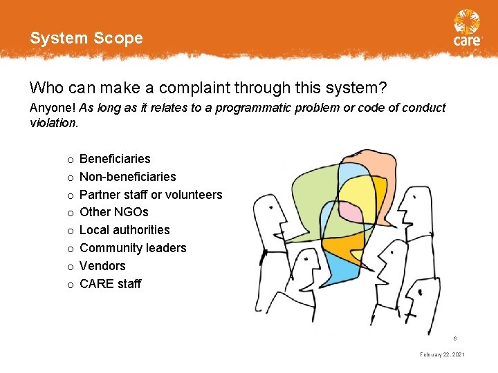 System Scope Who can make a complaint through this system? Anyone! As long as