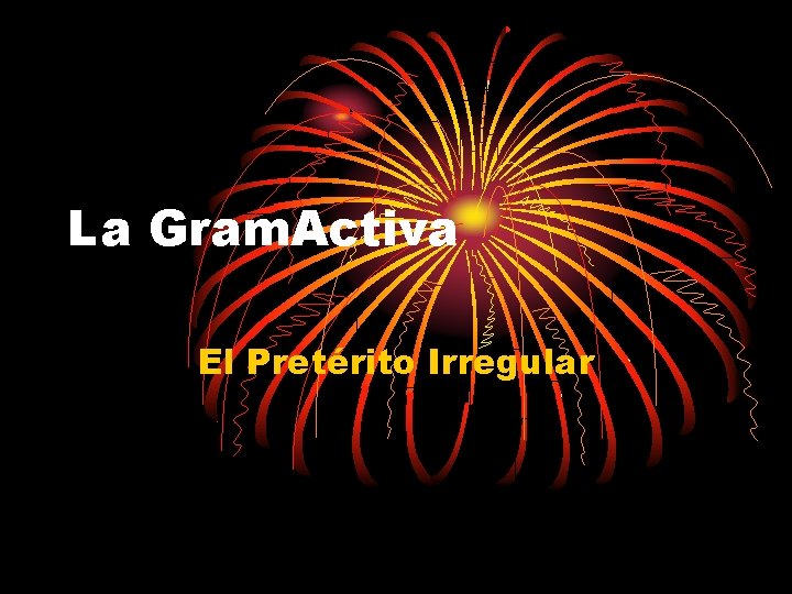 La Gram. Activa El Pretérito Irregular 