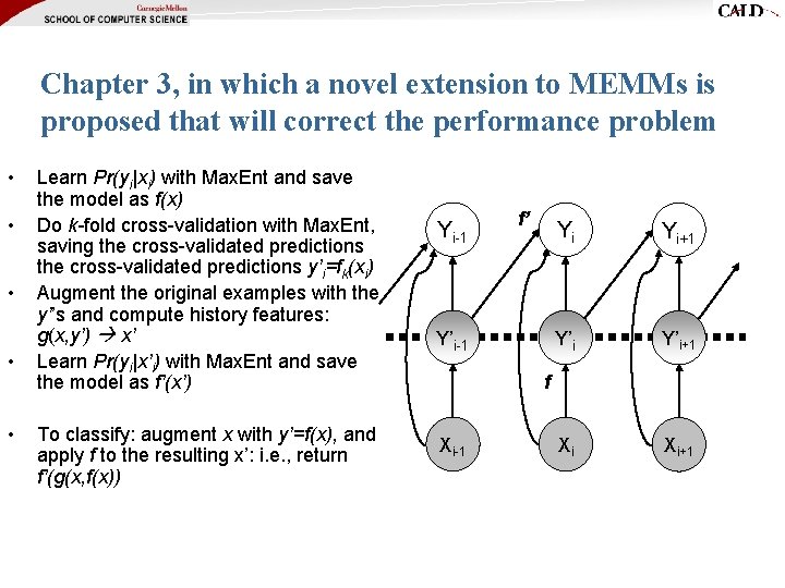 Chapter 3, in which a novel extension to MEMMs is proposed that will correct