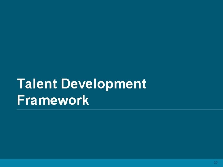 Talent Development Framework 25 