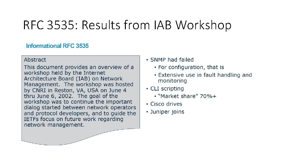 RFC 3535: Results from IAB Workshop 