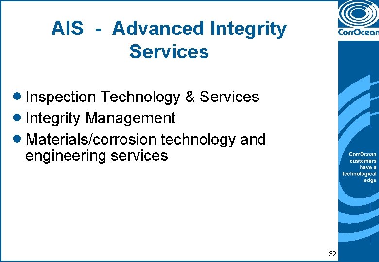 AIS - Advanced Integrity Services · Inspection Technology & Services · Integrity Management ·