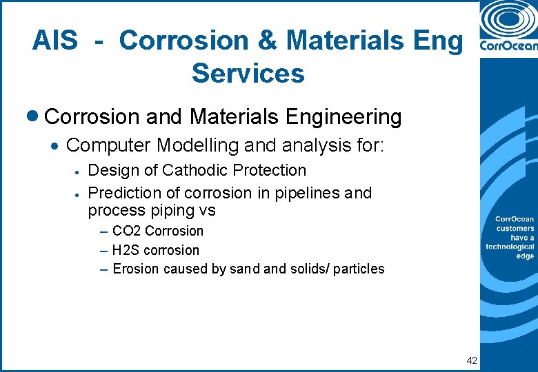 AIS - Corrosion & Materials Eng Services · Corrosion and Materials Engineering · Computer