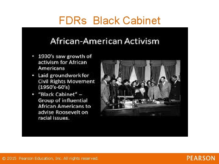 FDRs Black Cabinet © 2015 Pearson Education, Inc. All rights reserved. 