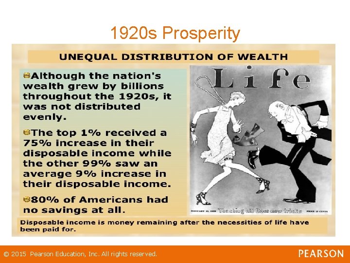 1920 s Prosperity © 2015 Pearson Education, Inc. All rights reserved. 