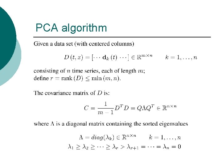 PCA algorithm 