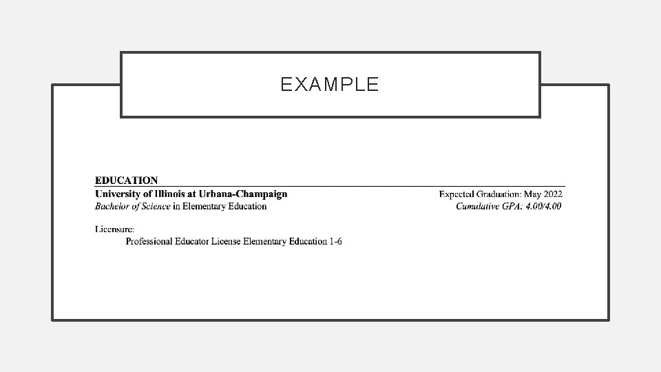 EXAMPLE EXAMPLE