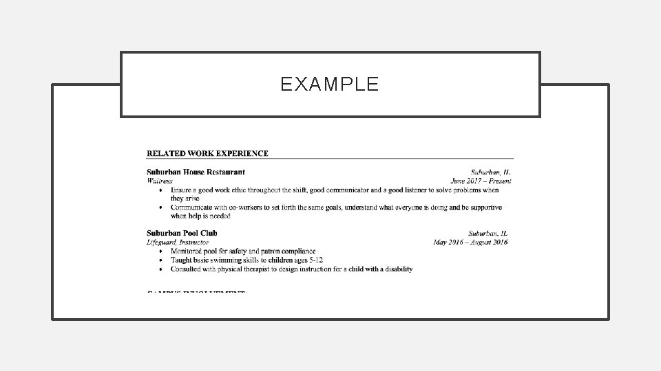 EXAMPLE EXAMPLE