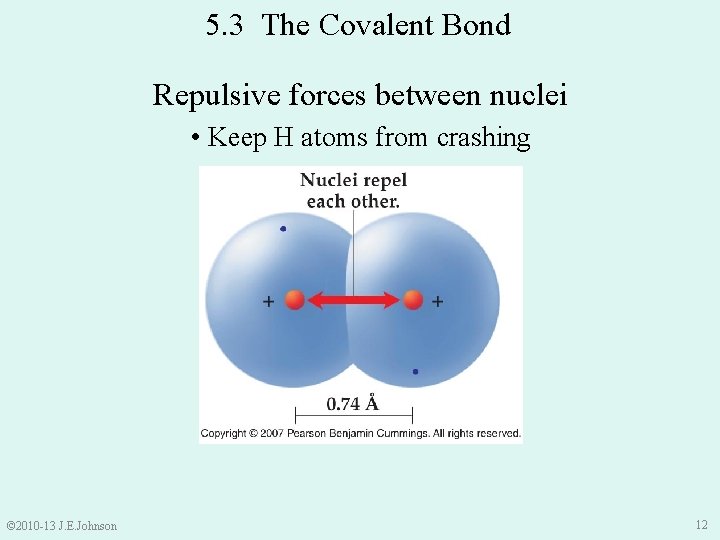 5. 3 The Covalent Bond Repulsive forces between nuclei • Keep H atoms from