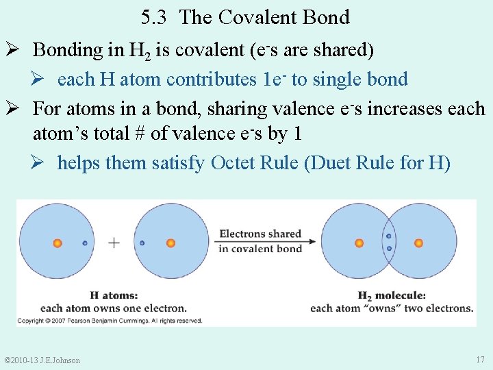 5. 3 The Covalent Bond Ø Bonding in H 2 is covalent (e-s are