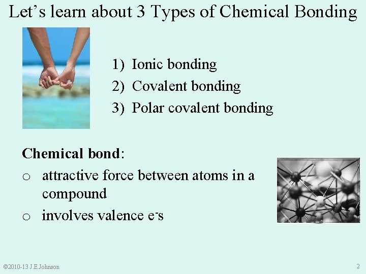 Let’s learn about 3 Types of Chemical Bonding 1) Ionic bonding 2) Covalent bonding