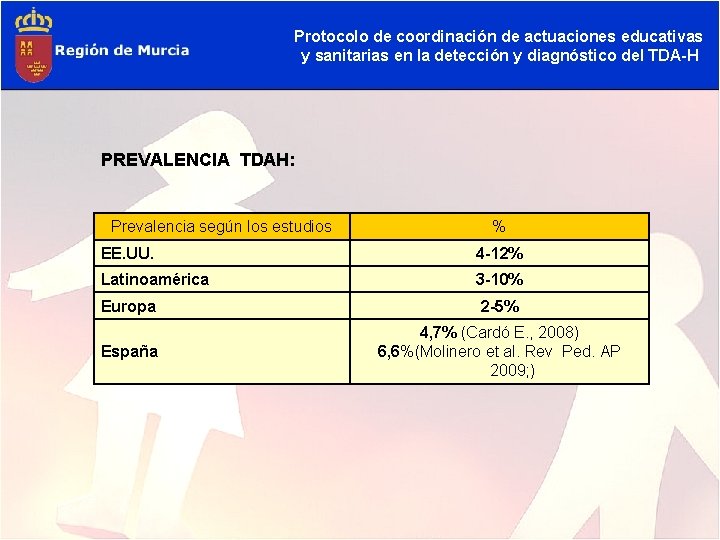 Protocolo de coordinación de actuaciones educativas y sanitarias en la detección y diagnóstico del