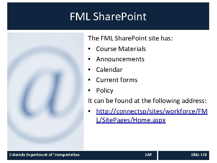 FML Share. Point The FML Share. Point site has: • Course Materials • Announcements FML Share. Point The FML Share. Point site has: • Course Materials • Announcements