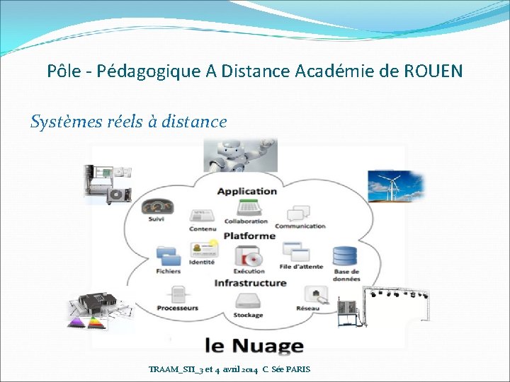 Pôle - Pédagogique A Distance Académie de ROUEN Systèmes réels à distance TRAAM_STI_3 et