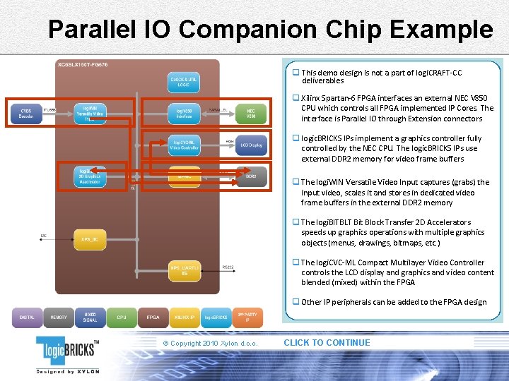 Parallel IO Companion Chip Example q This demo design is not a part of
