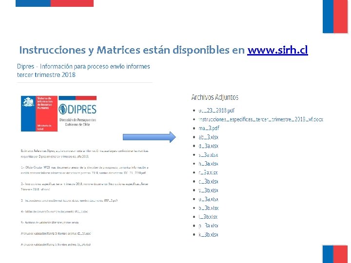 Instrucciones y Matrices están disponibles en www. sirh. cl 