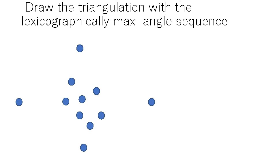 Draw the triangulation with the lexicographically max angle sequence 