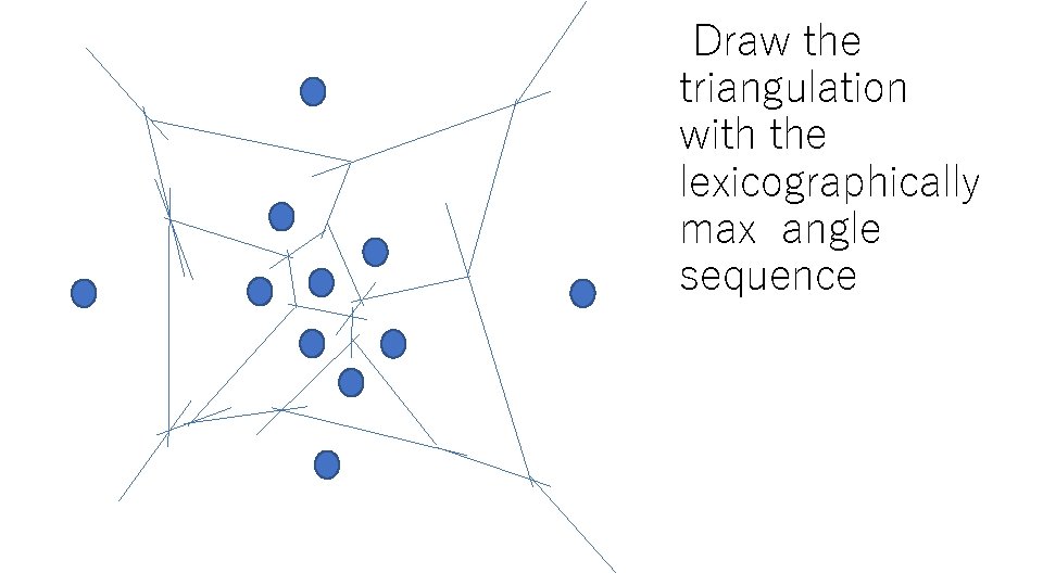 Draw the triangulation with the lexicographically max angle sequence 