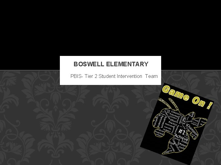 BOSWELL ELEMENTARY PBIS- Tier 2 Student Intervention Team 
