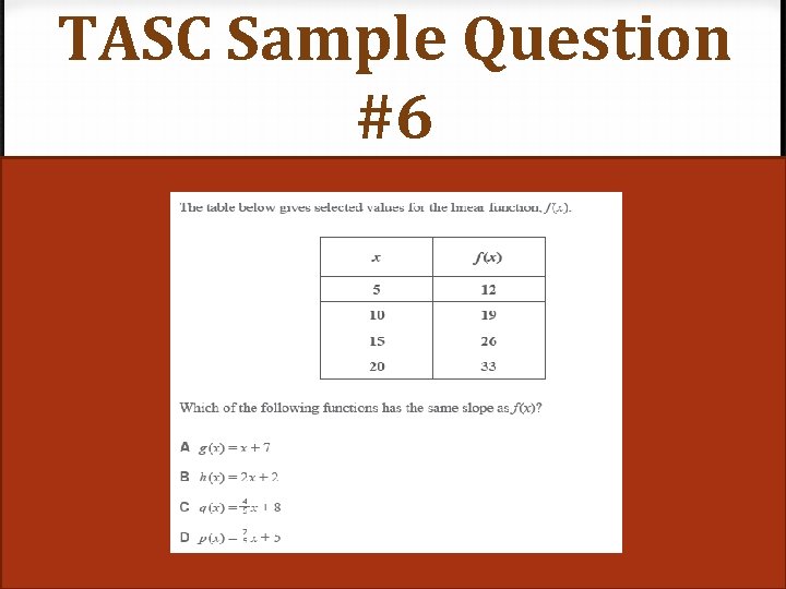TASC Sample Question #6 