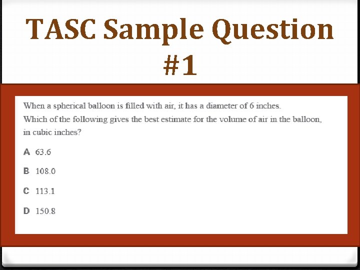 TASC Sample Question #1 