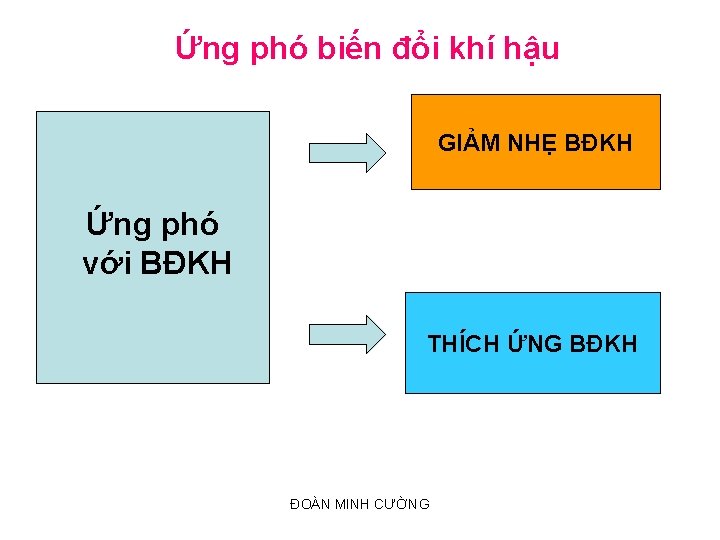 Ứng phó biến đổi khí hậu GIẢM NHẸ BĐKH Ứng phó với BĐKH THÍCH