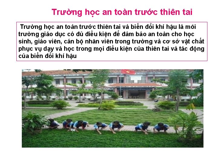 Trường học an toàn trước thiên tai và biến đổi khí hậu là môi