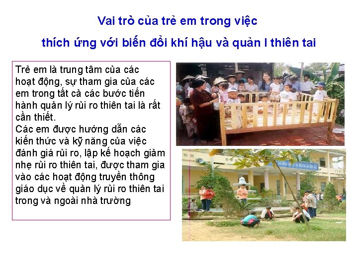 Vai trò của trẻ em trong việc thích ứng với biến đổi khí hậu