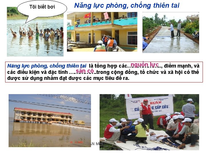 Tôi biết bơi Năng lực phòng, chống thiên tai nguồn lực điểm mạnh, và