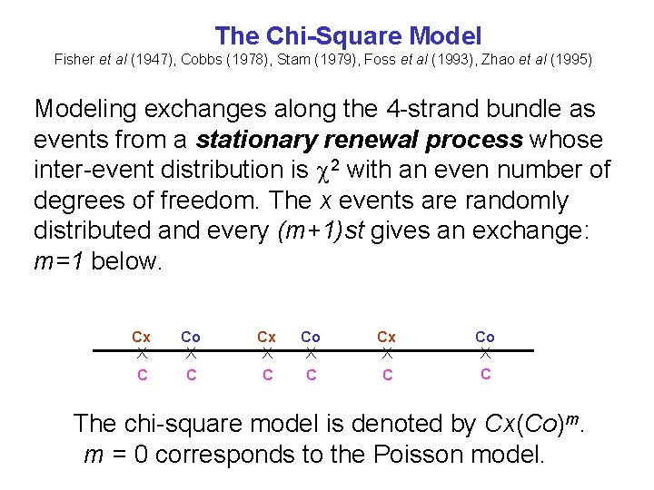 The Chi-Square Model Fisher et al (1947), Cobbs (1978), Stam (1979), Foss et al
