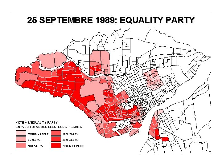 25 SEPTEMBRE 1989: EQUALITY PARTY VOTE À L’EQUALITY PARTY EN % DU TOTAL DES