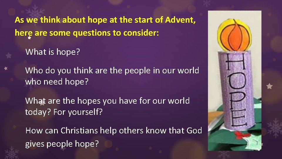 As we think about hope at the start of Advent, here are some questions