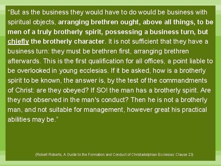 “But as the business they would have to do would be business with spiritual