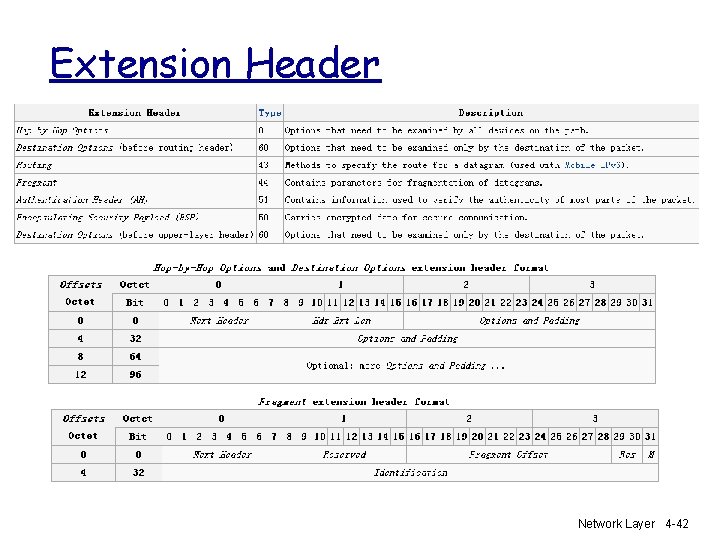 Extension Header Network Layer 4 -42 