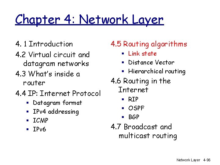 Chapter 4: Network Layer 4. 1 Introduction 4. 2 Virtual circuit and datagram networks