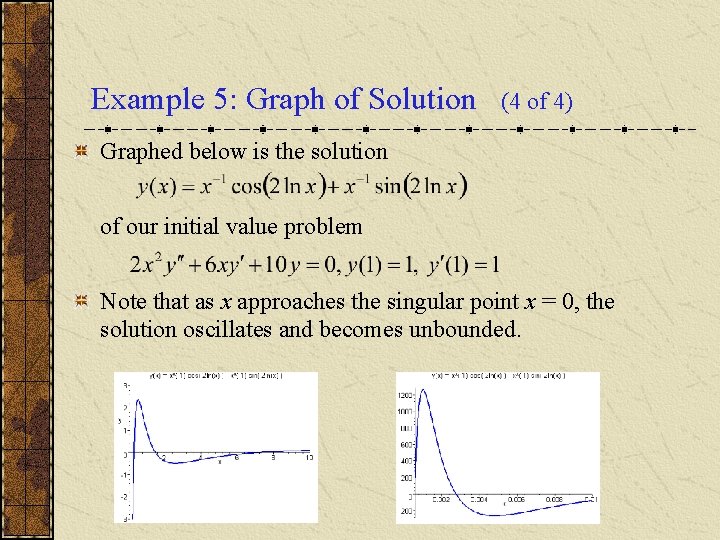 Example 5: Graph of Solution (4 of 4) Graphed below is the solution of Example 5: Graph of Solution (4 of 4) Graphed below is the solution of