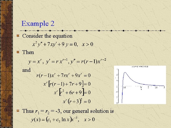 Example 2 Consider the equation Then and Thus r 1 = r 2 = Example 2 Consider the equation Then and Thus r 1 = r 2 =
