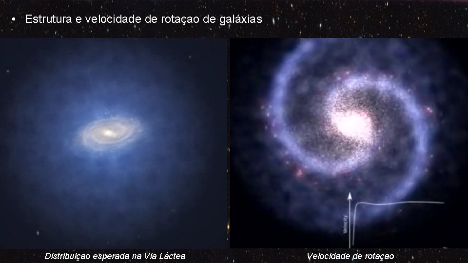  • Estrutura e velocidade de rotaçao de galáxias Distribuiçao esperada na Via Láctea