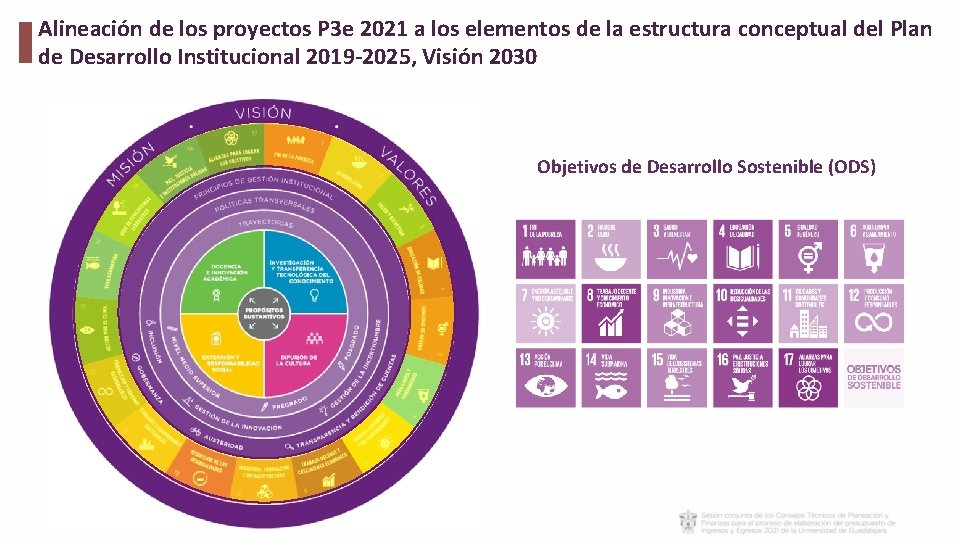 Alineación de los proyectos P 3 e 2021 a los elementos de la estructura Alineación de los proyectos P 3 e 2021 a los elementos de la estructura